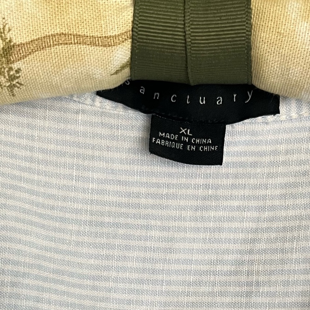 Sanctuary oversized blue and white thin striped shirt XL - Picture 3 of 5